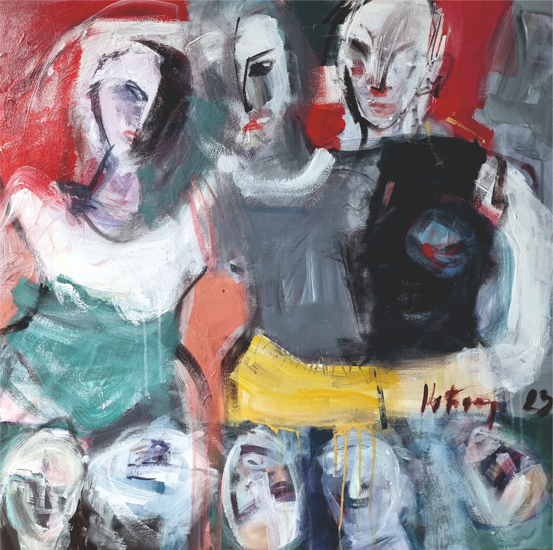 Čumilové, akryl na plátne 80x80 cm