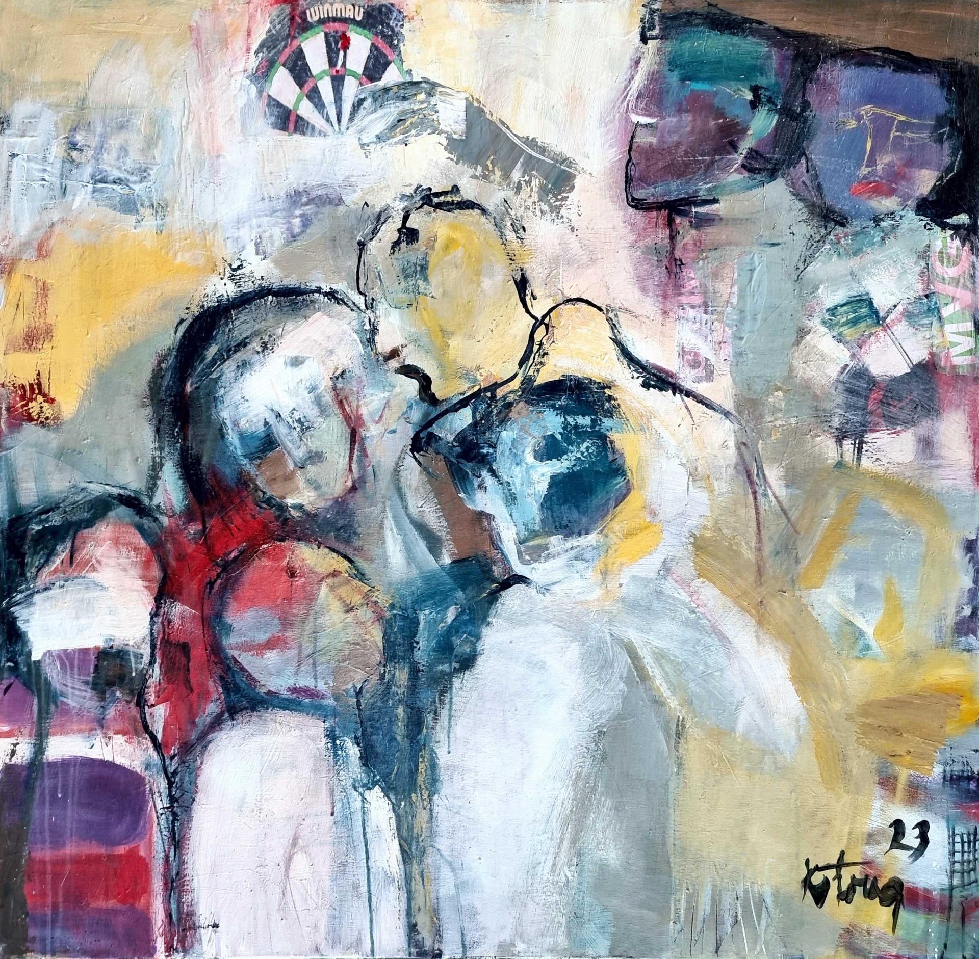 Finále, akryl na plátne 100x100 cm