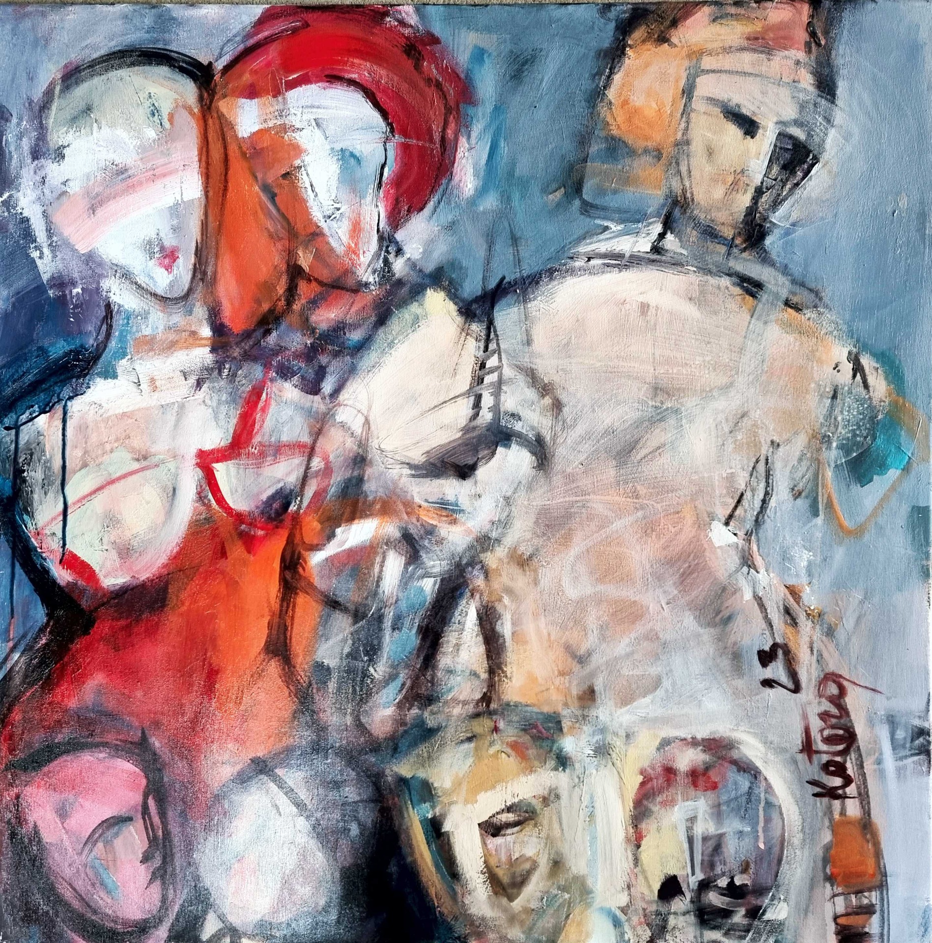 Paparrazi, akryl na plátne 80x80 cm