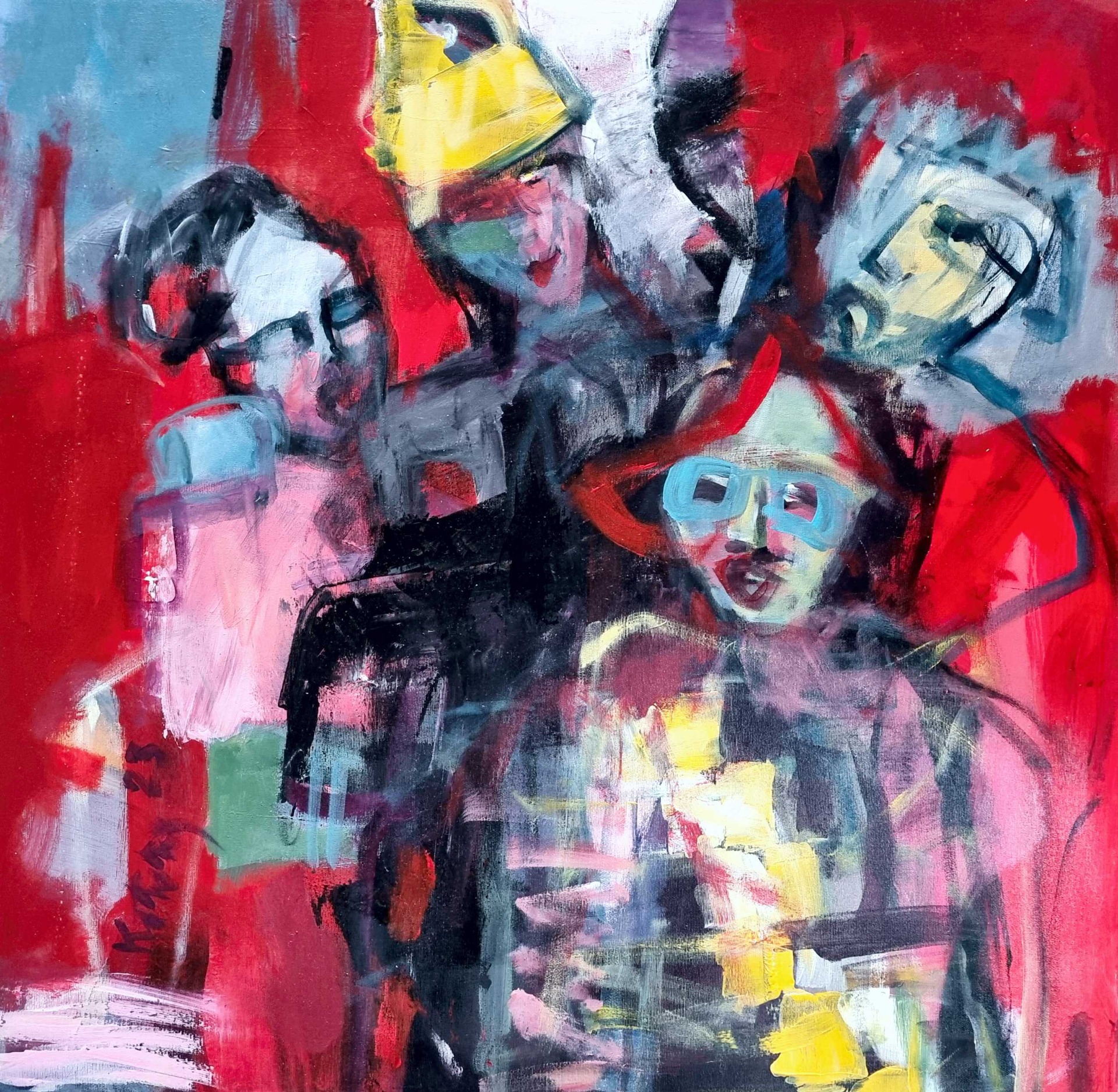 Masopust po slovensky sú (je)...,akryl na plátne 80x80 cm