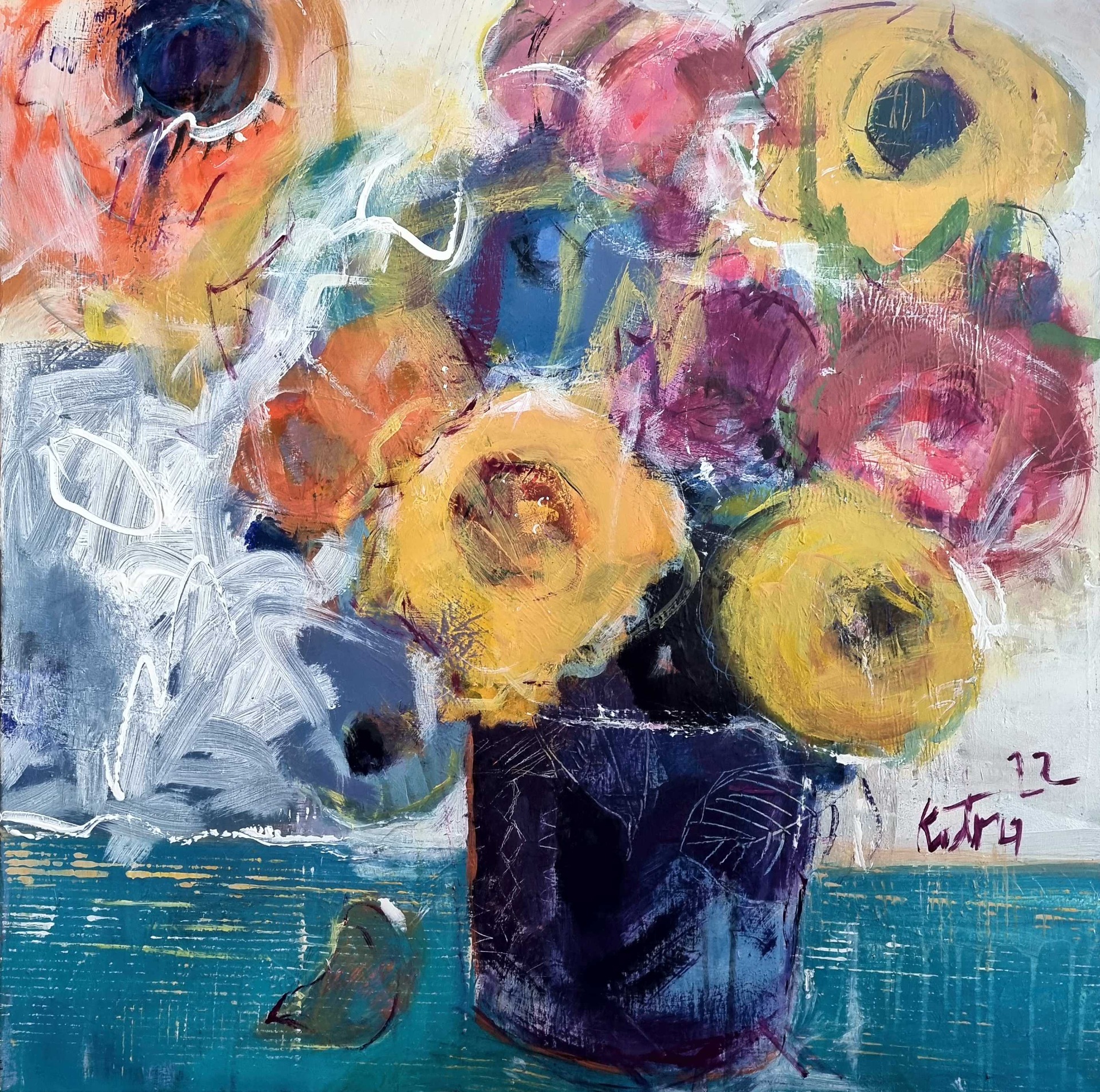 Kveta, akryl na plátne 90x90 cm, SOLD